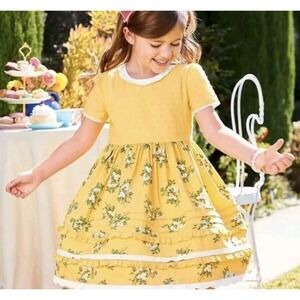 Matilda Jane Yellow Floral Eyelet Stay Golden Dress‎ 2years GIRLS
